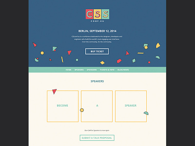 CSS Conf EU 2014 - website branding ci conference design flat identity logo ui website