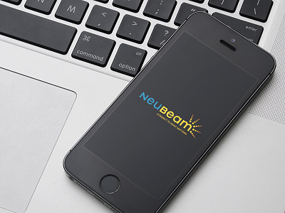 NeuBeam Identity black blue brand identity iphone logo mac start up tagline yellow