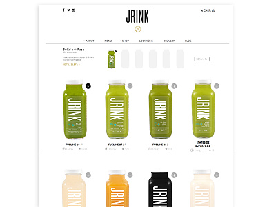 JRINK Build a 6-Pack clean drink green juice modern start up ux web design website white