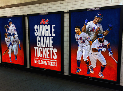 Mets 2020 Ticket On Sale Digital OOH campaign advertising baseball design digital mets subway