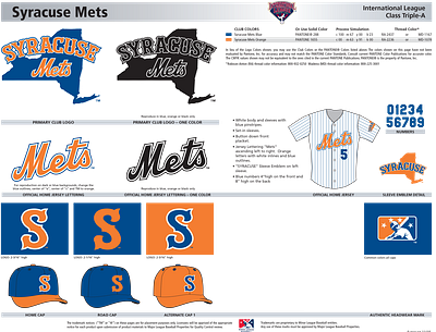 Syracuse Mets Style Guide baseball branding logo mets new york syracuse uniforms
