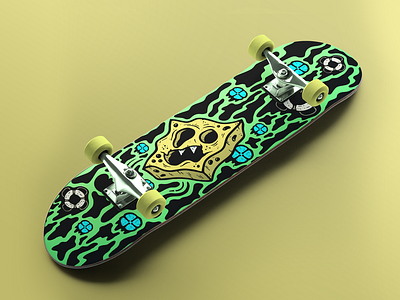 Surreal Spongebob Skateboard Deck