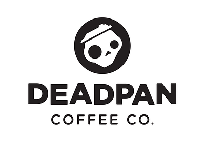 Deadpan Coffee Logo black and white branding branding and identity branding design bw logo coffee simple logo skull