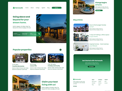 Real estate landing page app branding design ui ux vector