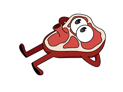 Steak cartoon logo