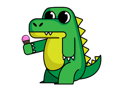 Ice croc cartoon logo