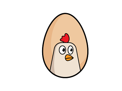 Chicken egg cartoon logo