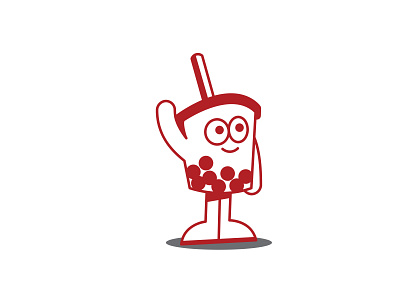 Boba Tea cartoon illustration logo