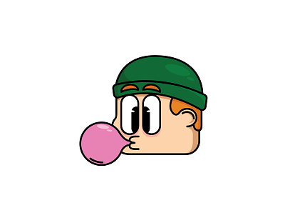 Bubble Gum cartoon illustration logo