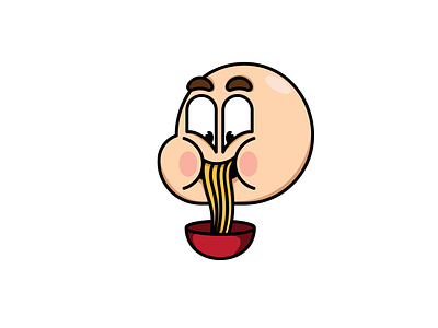 Eat a Noodle cartoon illustration logo