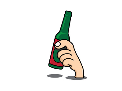 Beer Bottle cartoon illustration logo