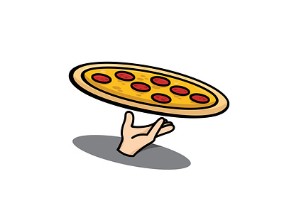 Pizza cartoon illustration logo