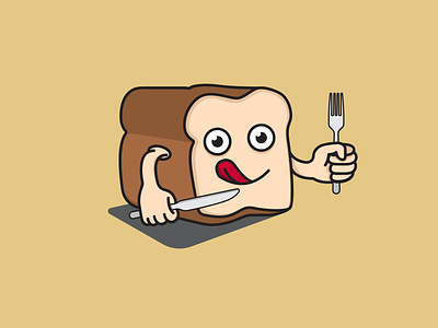 Bread cartoon illustration logo