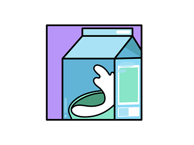 Box of Milk blue box box of milk cartoon cartoon logo cow cow milk design graphic design illustration logo milk purple