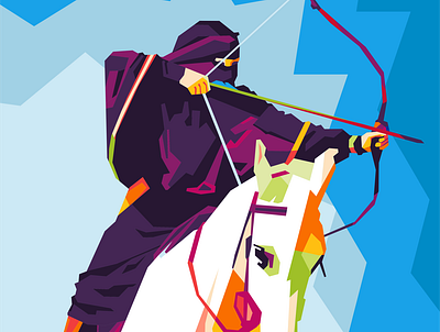 women horsebow archery animation branding design graphic design illustration logo typography vector