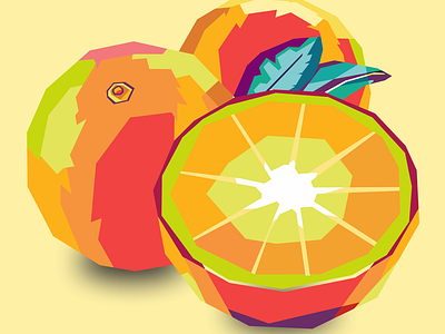 orange fruit pop art