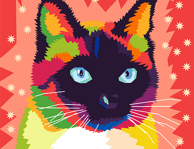 adorable kitty animation branding caricatur cat cats colorfull design graphic design illustration kitty logo pop art vector wpap