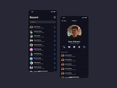 UI Contact App account app design concept contact contact page contacts dark dark mode design design contact minimal profile ui uiux user interface userinterface ux