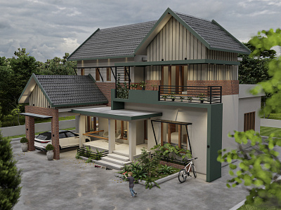 Sloping Roof House 3d 3ds max lumion