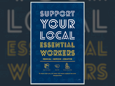 Support Essential Workers Poster 11x17 graphic design print viral art project