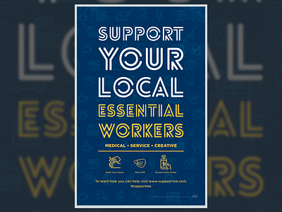 Support Essential Workers Poster 11x17 graphic design print viral art project