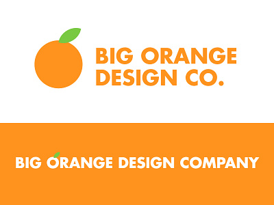 Big Orange Design Company | Logo bold company design fruit futura green leaf logo orange