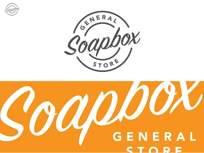 Soapbox General Store badge box branding emblem general lettering logo restaurants soap store