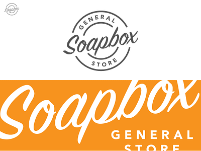 Soapbox General Store badge box branding emblem general lettering logo restaurants soap store