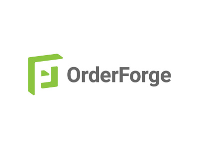 OrderForge Logo charcoal commerce ecommerce forge green isometric logo monogram order roboto