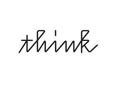 Think lettering logo script type typography wip