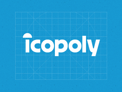 Icopoly blueprint lettering logo