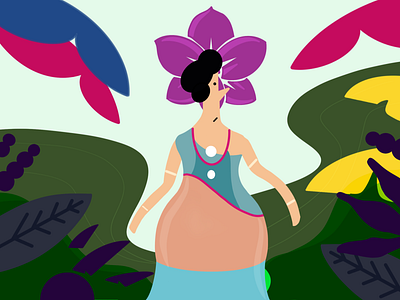 Aunt Audrey in Wonder-garden illustration