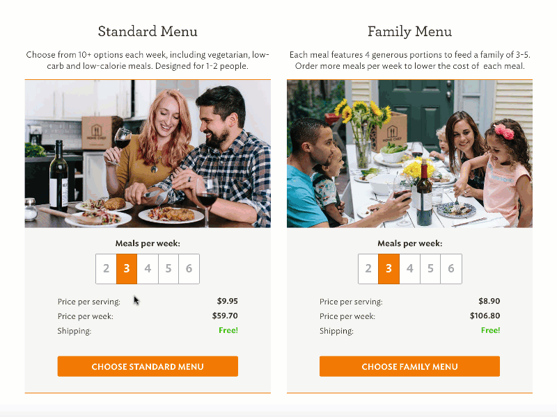 Meal Plan Funnel Step