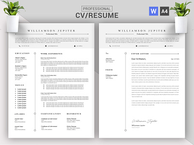 CV/Resume Concept Design || CV/Resume Word Docx Template