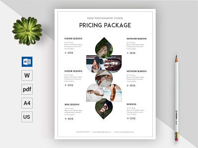 Photography Pricing Guide Template || Microsoft Word Docx
