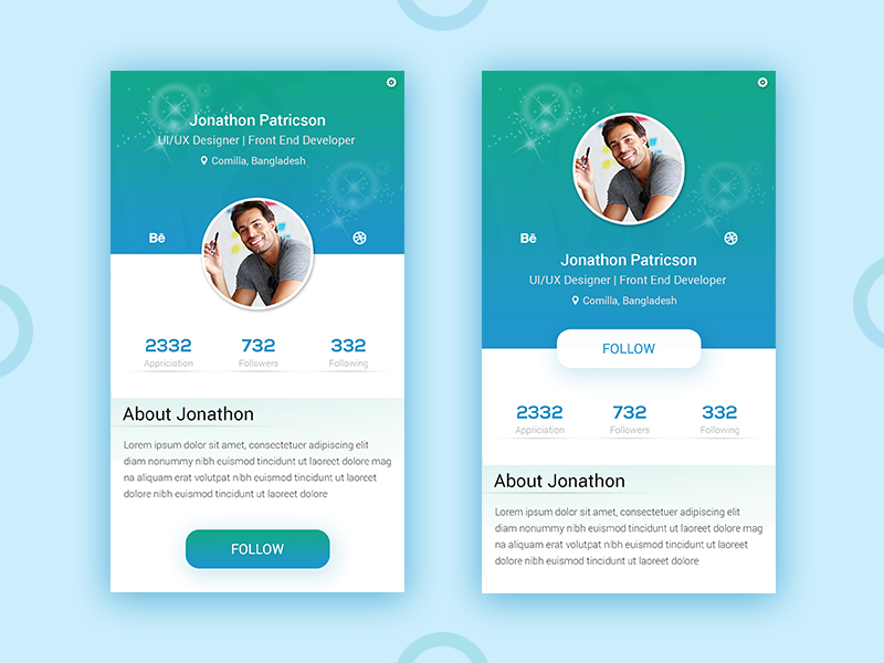 Portfolio App User Profile UI/UX Design by Anjan Rhudra Paul on Dribbble