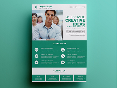 Corporate Business Flyer Download agency blue branding business company corporate creative design flyer ideas marketing modern