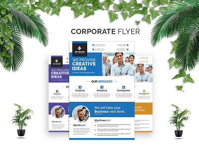 Corporate Flyer Template agency blue branding business company corporate creative design flyer ideas marketing modern