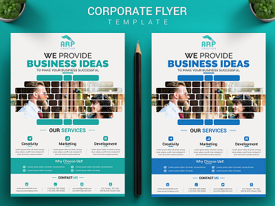 Corporate Flyer Template Download agency blue branding business company corporate creative design flyer ideas marketing modern