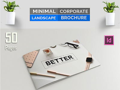 Minimal Corporate Landscape Brochure Identity Template a4 size agency brand brochure brochure design brochure template business company corporate creative design download illustraion indesign template landscape design minimalist modern portfolio premium design template