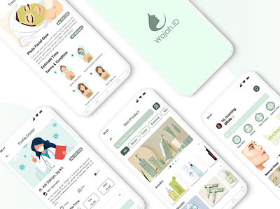 WAJAH ID - UI Design beauty clinic mobile app skincare ui ux