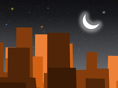 Moon Night City Scene by HK arts 2d illustration 2d vector illustration of night city night 2d illustration city night vector illustration graphic design night illustration scene night landscape art night scenery nightscene vector landscape art