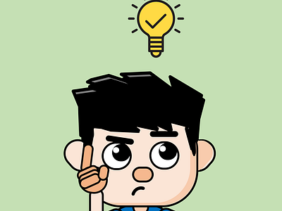 Cute character having an idea in his mind vector illustration💡 2d 2d illustration 2d illustrator adobe illustrator boy cartoon design character design character illustration child cute cartoon boy cute character cuteness flat character illustration flat illustration graphic design idea illustration little boy thought vector illustration