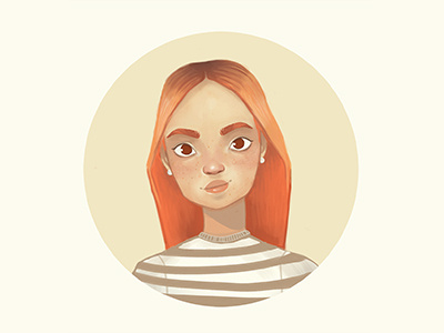 Girl ginger girl illustration