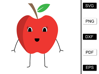 Red Apple Svg, Fruit Svg, Apple Monogram Svg, Apple Png, Apple Vector,  Apple Clip Art. Cut File for Cricut, Silhouette, Pdf Png Eps Dxf. 