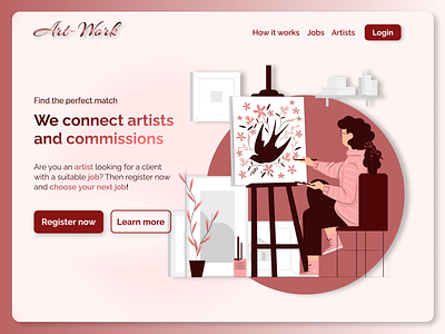 DailyUI 003 - Landing Page for Art-Work