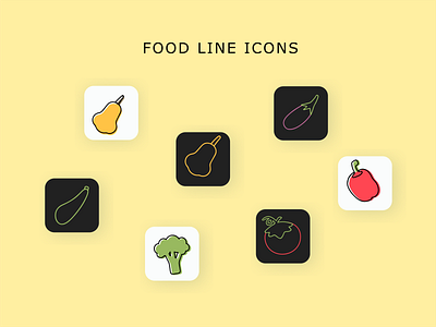 Food line icons healhy icons vegetables