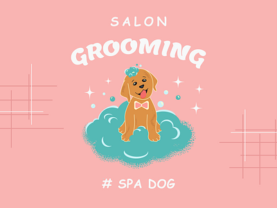 Illustration for a grooming salon animals dog grooming vector