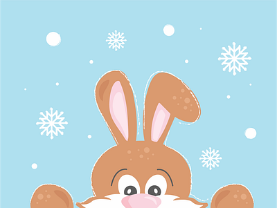 Rabbit, winter holiday) mery christmas new year rabbit snowflake winter