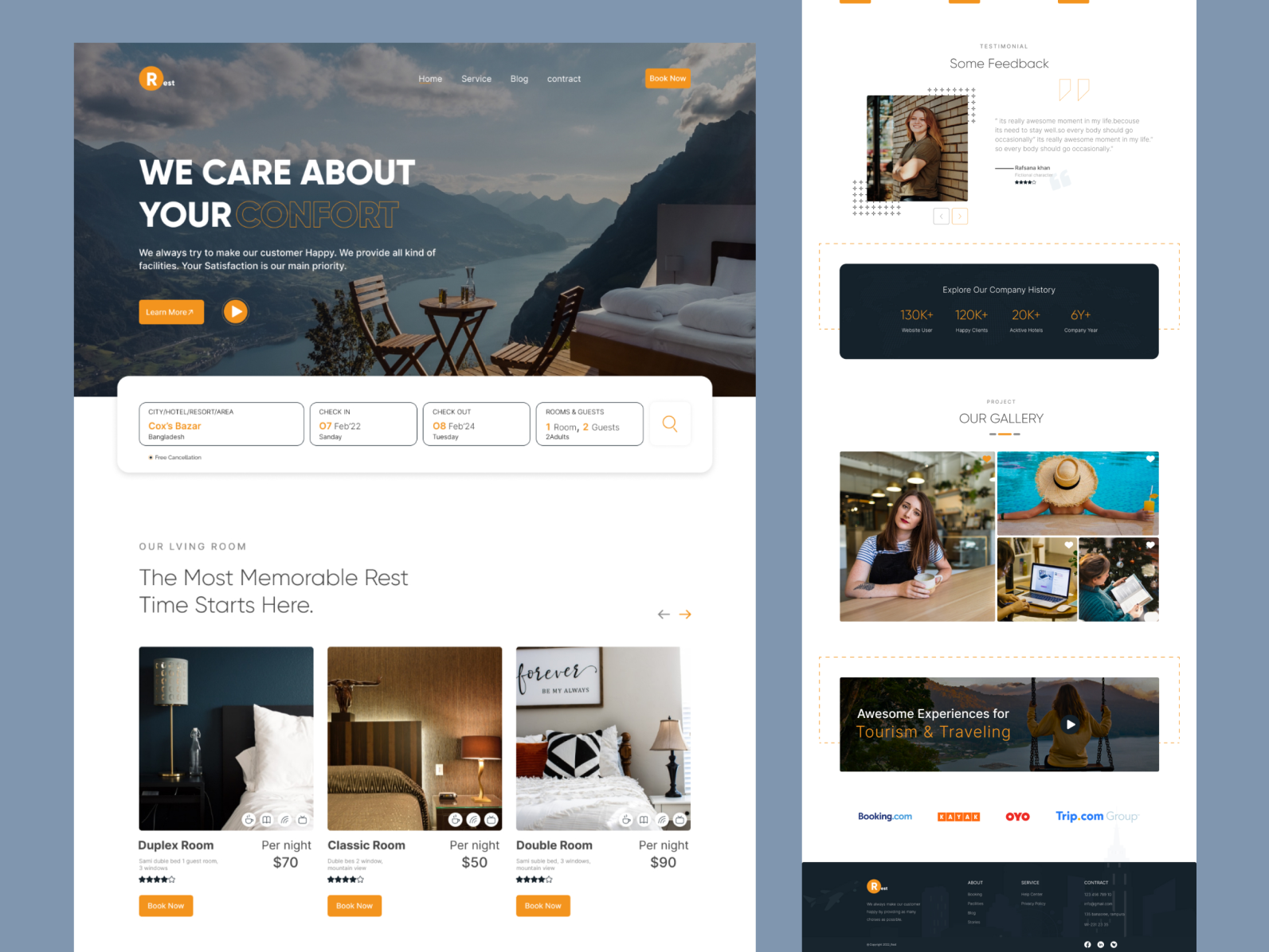 Hotel Booking Landing Page by Rakibul Hasan on Dribbble